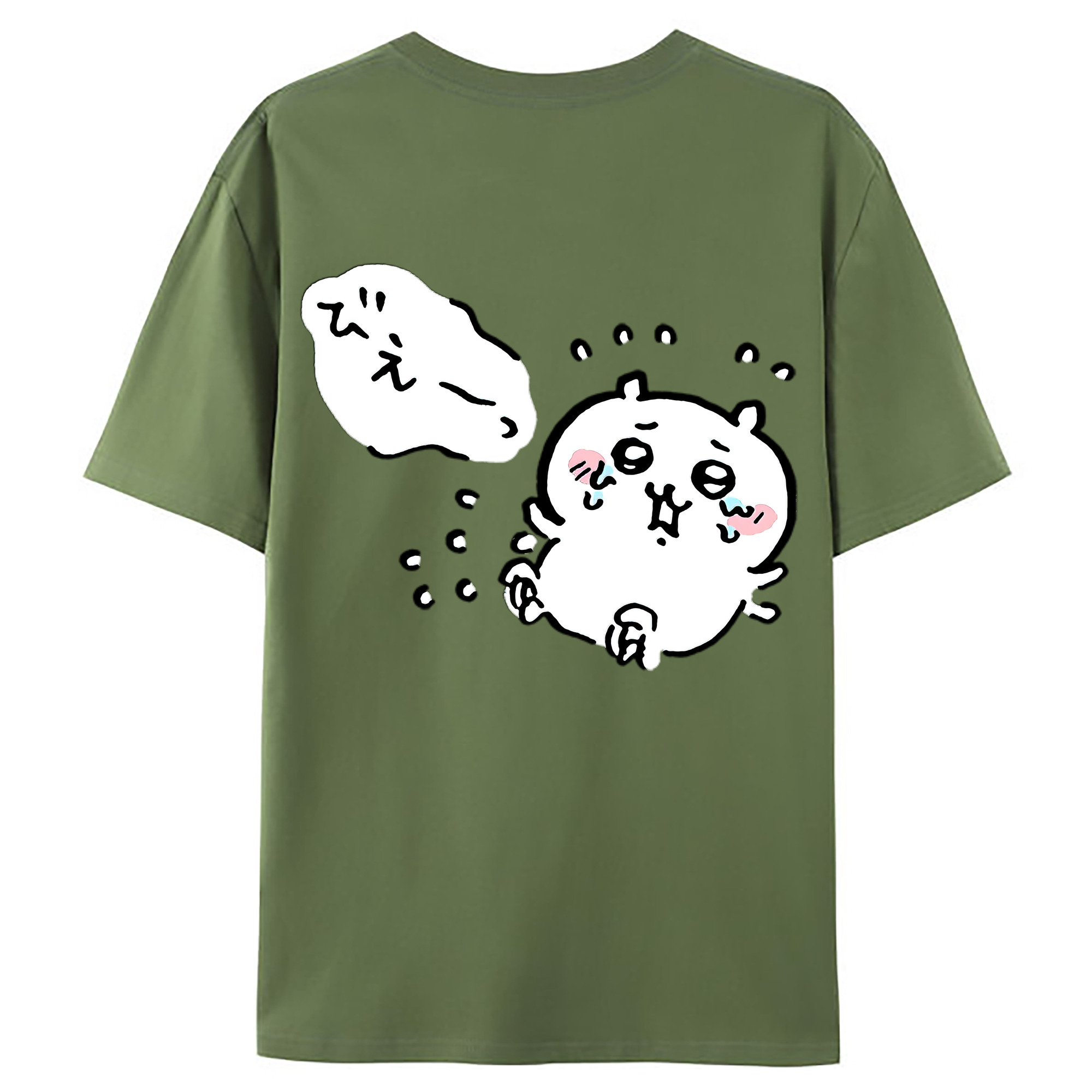 （画像用） ちいかわ ちいかわ Chii-kawa chiikawa 綿100％ メンズ半袖Tシャツ（バックプリント） 通気性